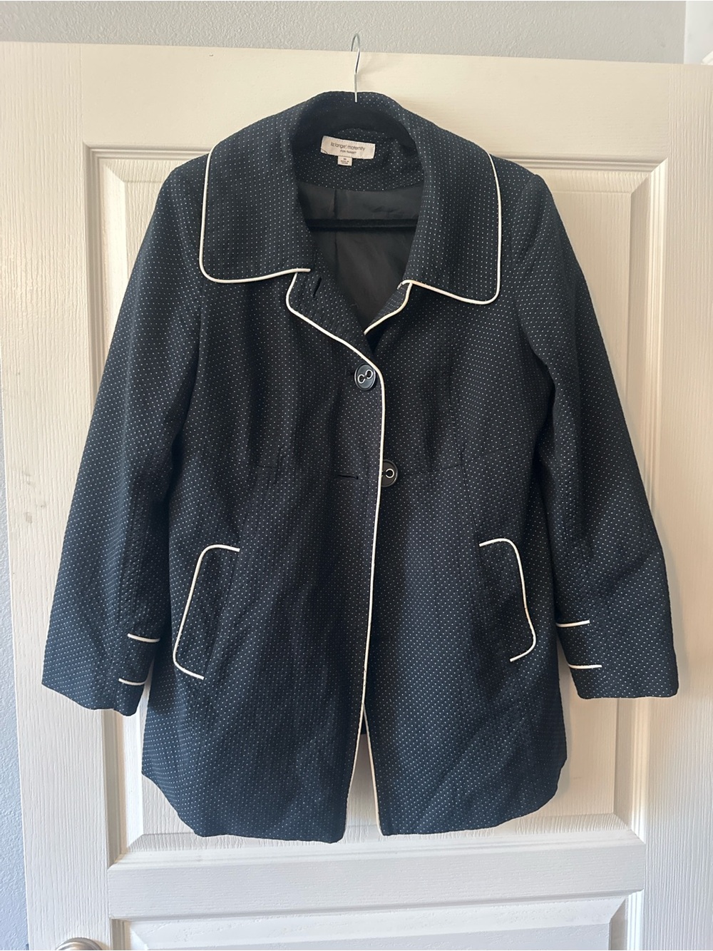 Liz Lange Navy Peacoat with White Piping